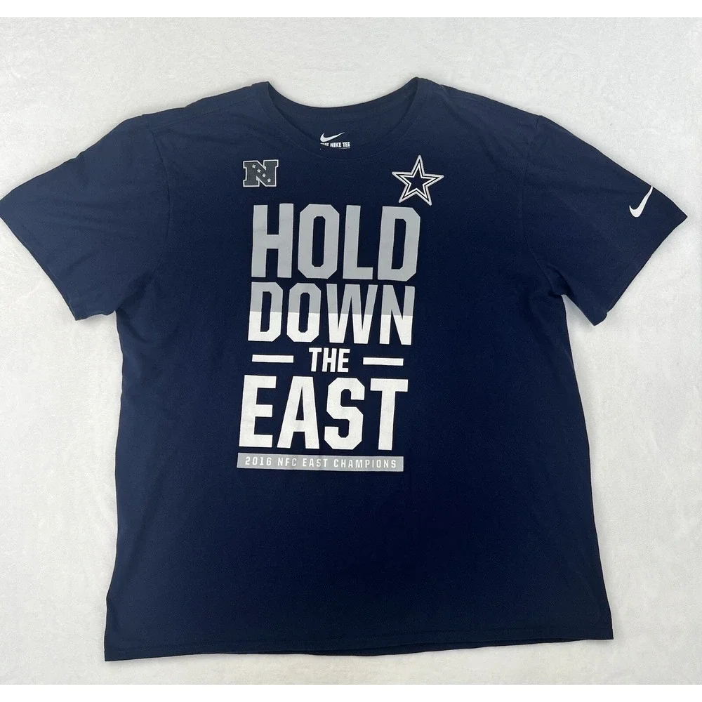 Nike Dallas Cowboys Blue Shirt 2XL 2016 NFC East Champions Hold Down the East